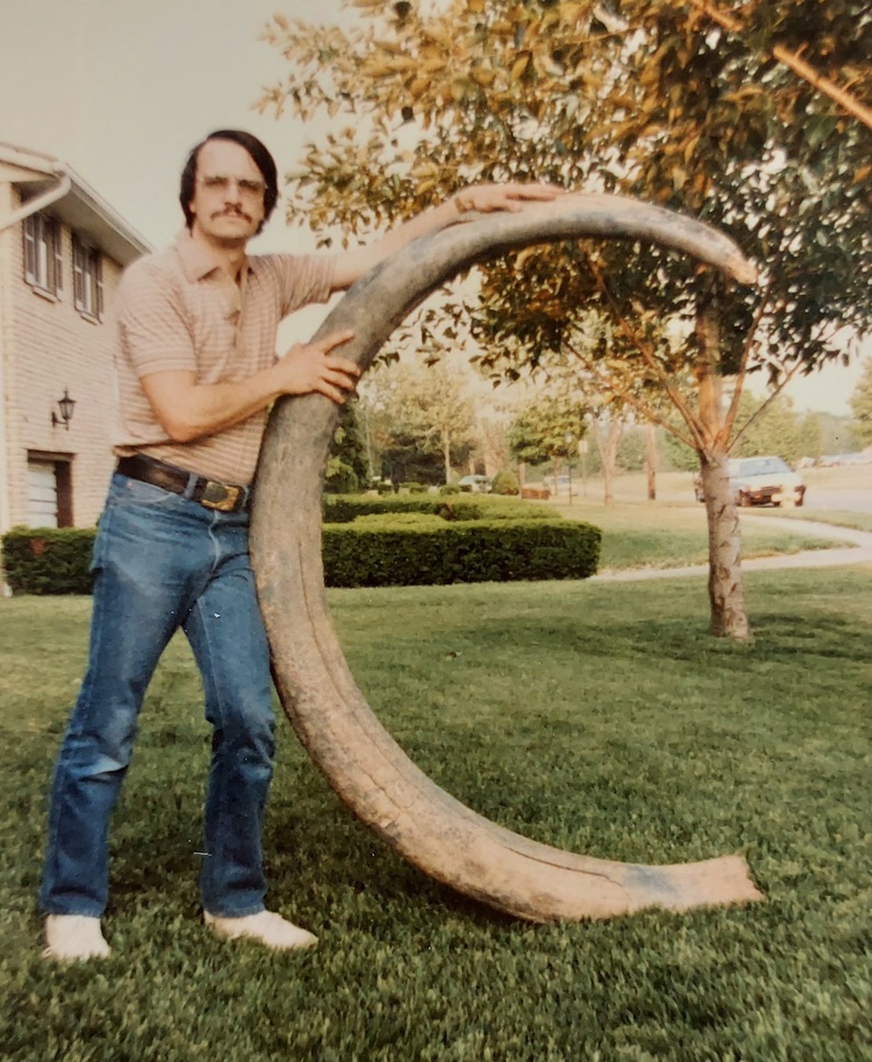 Russ Siembab holding Mammoth Tusk